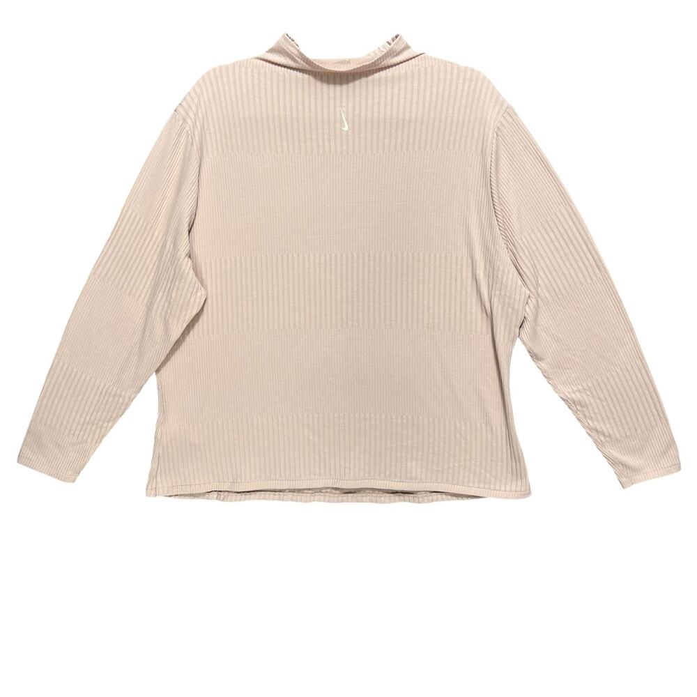 NIKE Womens Yoga Luxe Ribbed Mock Neck Top Sz 2XL Coquette Quietluxury Softgirl - Picture 3 of 11